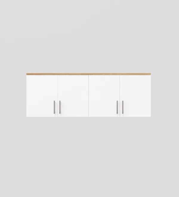 Spydercraft_Wall_Mounted_Kitchen_Cabinet_4_Door_Storage_Unit_120_X_41_X_36_Cm_Canyon_Oak_White_Finish