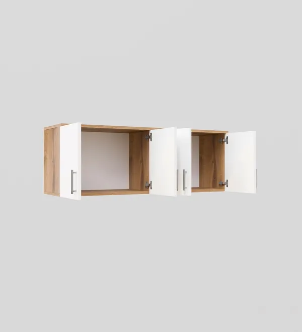 Spydercraft_Wall_Mounted_Kitchen_Cabinet_4_Door_Storage_Unit_120_X_41_X_36_Cm_Canyon_Oak_White_Finish