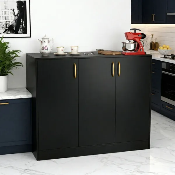 Spydercraft_Accent_Modern_Storage_Cabinet_With_Matte_Finish_And_Premium_Metal_Handles_Color_Black_Multipurpose_Cabinet