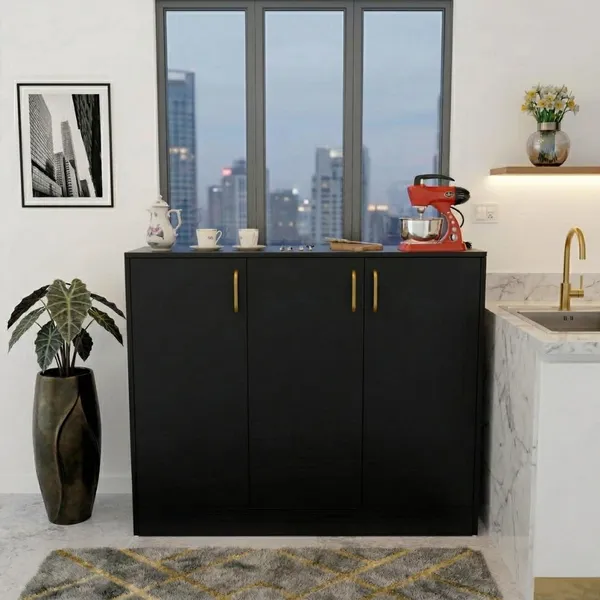 Spydercraft_Accent_Modern_Storage_Cabinet_With_Matte_Finish_And_Premium_Metal_Handles_Color_Black_Multipurpose_Cabinet