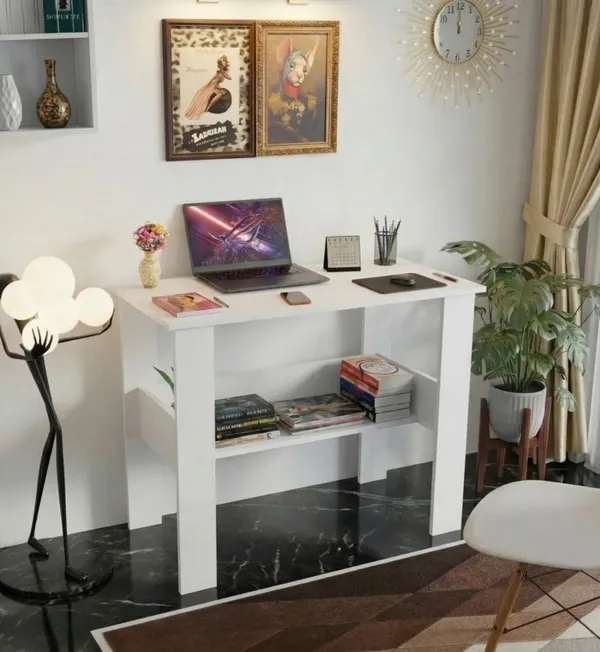 Spyder_Craft_Modern_Engineered_Wood_Study_Table_With_Bookshelf_Storage_Shelves_In_White_Computer_Desk_For_Home_Office
