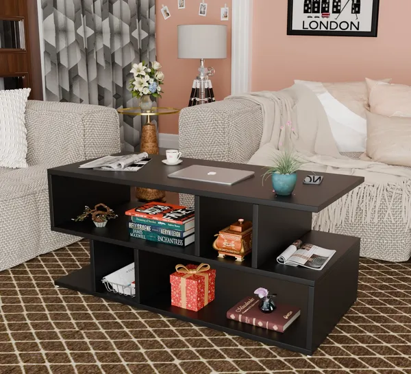 Spyder_Craft_Zig_Zag_Multipurpose_Coffee_Table_Nesting_Center_Table_Round_Leisure_Table_Suitable_For_Bedside_Hallway_Living_Room_Finish_Color_Black_DIY_Do_It_Yourself
