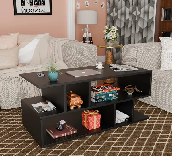 Spyder_Craft_Zig_Zag_Multipurpose_Coffee_Table_Nesting_Center_Table_Round_Leisure_Table_Suitable_For_Bedside_Hallway_Living_Room_Finish_Color_Black_DIY_Do_It_Yourself