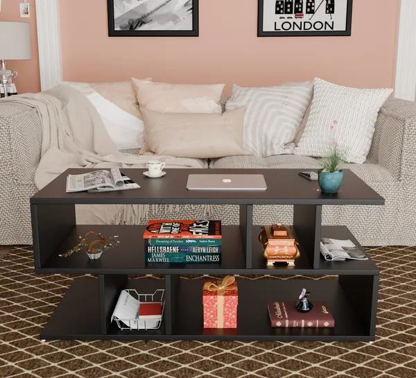 Spyder_Craft_Zig_Zag_Multipurpose_Coffee_Table_Nesting_Center_Table_Round_Leisure_Table_Suitable_For_Bedside_Hallway_Living_Room_Finish_Color_Black_DIY_Do_It_Yourself