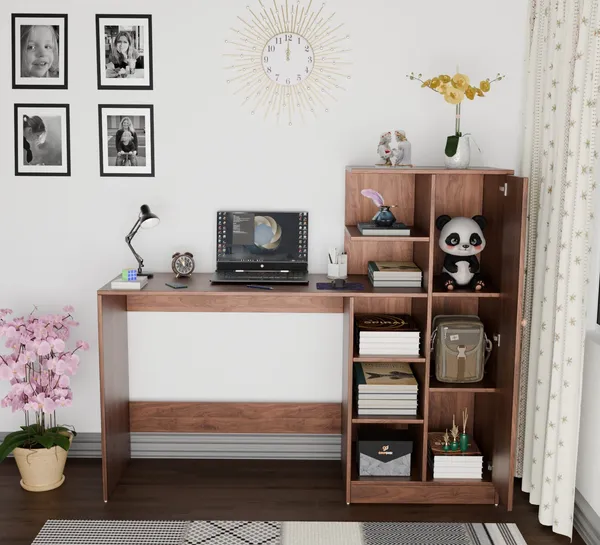Spydercraft_Columbian_Walnut_Engineered_Wood_Dyna_Study_Table_With_Storage_Shelves_Modern_Multipurpose_Desk_With_Compact_Design
