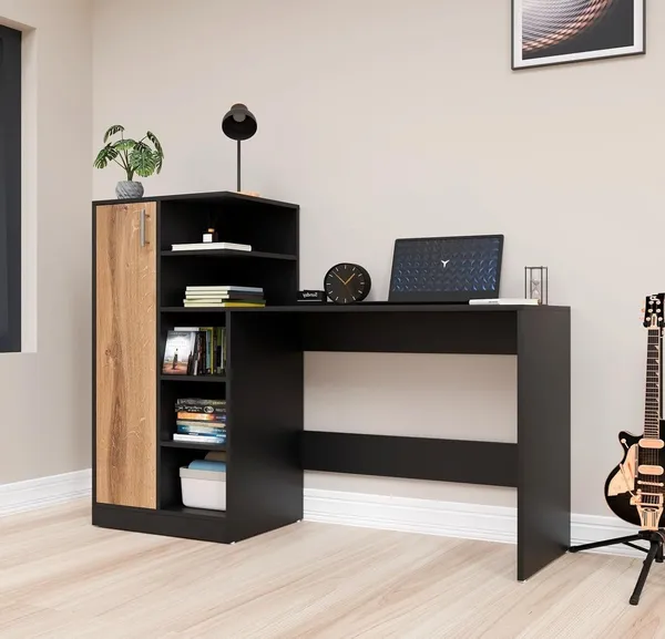 Spydercraft_Canyon_Oak_Black_Engineered_Wood_Dyna_Study_Table_With_Storage_Cabinet_Modern_Multipurpose_Desk_With_Shelves