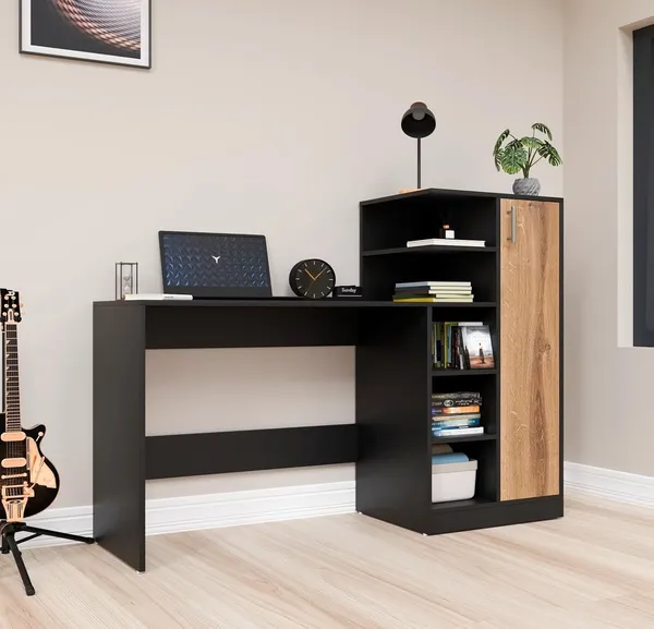 Spydercraft_Canyon_Oak_Black_Engineered_Wood_Dyna_Study_Table_With_Storage_Cabinet_Modern_Multipurpose_Desk_With_Shelves