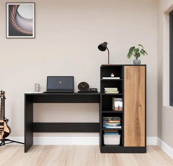 Spydercraft_Canyon_Oak_Black_Engineered_Wood_Dyna_Study_Table_With_Storage_Cabinet_Modern_Multipurpose_Desk_With_Shelves