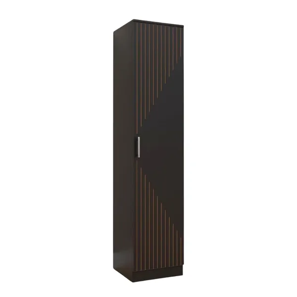 Spydercraft_Single_Door_Fraser_Wardrobe_Sleek_Matte_Finish_Space_Saving_Storage_Unit_180Cm_Height_Color_Black
