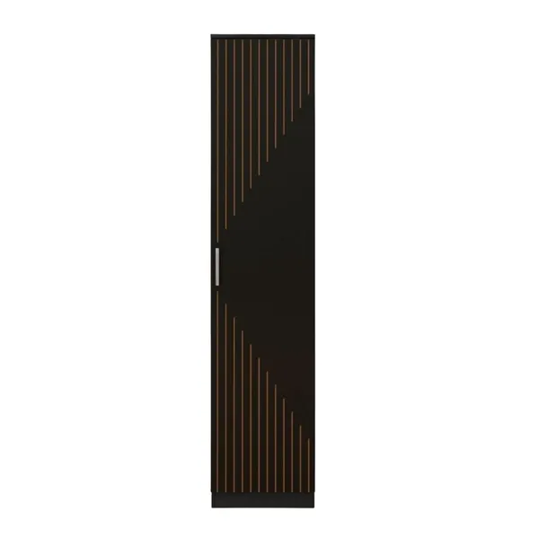 Spydercraft_Single_Door_Fraser_Wardrobe_Sleek_Matte_Finish_Space_Saving_Storage_Unit_180Cm_Height_Color_Black