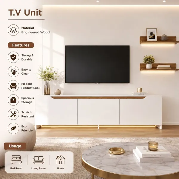Spyder_Craft_D1_Tv_Unit_With_Wall_Shelf_Tv_Stand_With_Bookshelf_Modern_Leg_180Cm_White_Basket_Walnut_M48_White