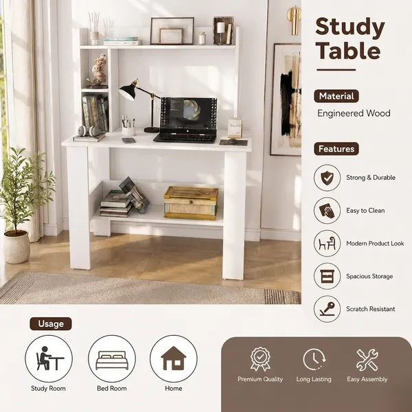 Spydercraft_Modern_Daisy_Study_Table|_Colo:_White