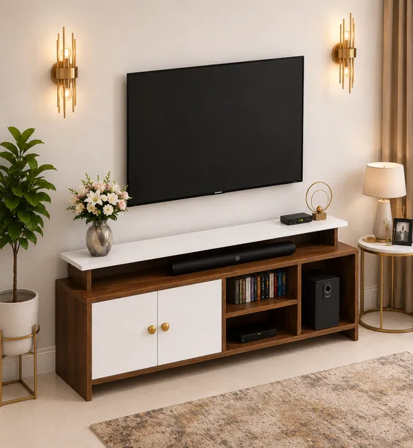 Spydercraft_Multipurpose_Modern_Marbay_TV_Unit_With_Storage_Display_Shelf_Space_Saving_Entertainment_Console_(Color:_Noce_Lyon_and_White)