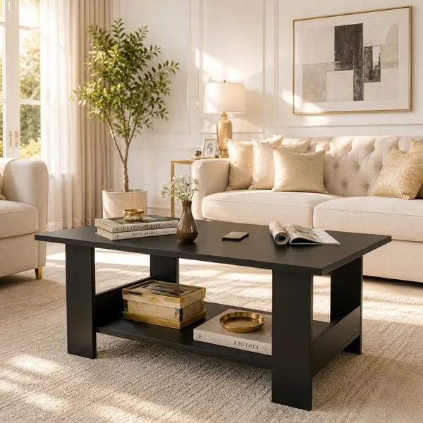 Spydercraft_Peony_Coffee_Table_|_Modern_Black_Coffee_Table_with_Open_Storage_Shelf_for_Living_Room