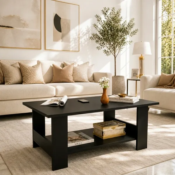 Spydercraft_Peony_Coffee_Table_|_Modern_Black_Coffee_Table_with_Open_Storage_Shelf_for_Living_Room