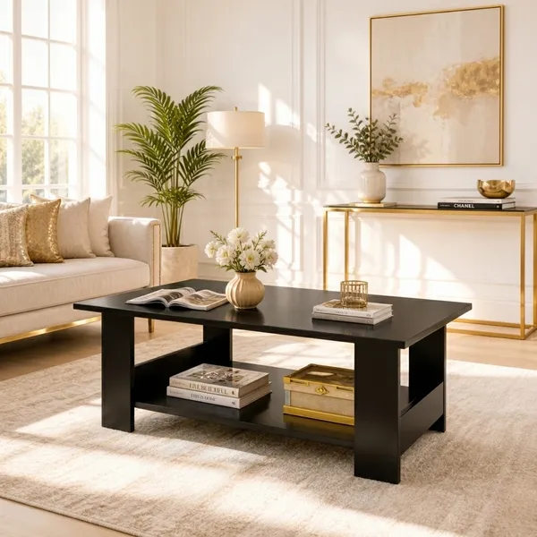 Spydercraft_Peony_Coffee_Table_|_Modern_Black_Coffee_Table_with_Open_Storage_Shelf_for_Living_Room