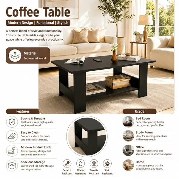 Spydercraft_Peony_Coffee_Table_|_Modern_Black_Coffee_Table_with_Open_Storage_Shelf_for_Living_Room