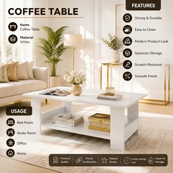Spydercraft_Peony_Coffee_Table_|_Modern_White_Coffee_Table_with_Open_Storage_Shelf_for_Living_Room