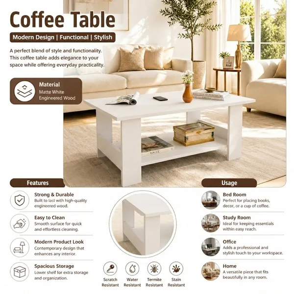 Spydercraft_Peony_Coffee_Table_|_Modern_White_Coffee_Table_with_Open_Storage_Shelf_for_Living_Room