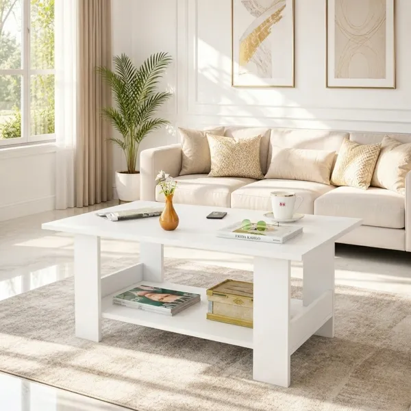 Spydercraft_Peony_Coffee_Table_|_Modern_White_Coffee_Table_with_Open_Storage_Shelf_for_Living_Room