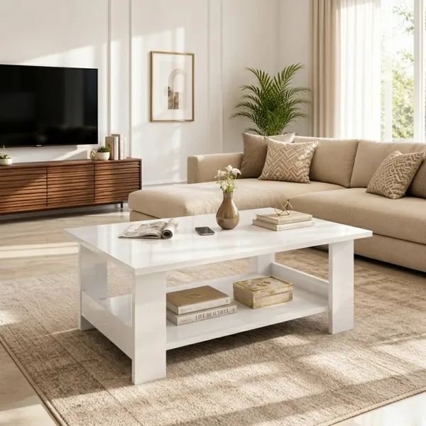 Spydercraft_Peony_Coffee_Table_|_Modern_White_Coffee_Table_with_Open_Storage_Shelf_for_Living_Room