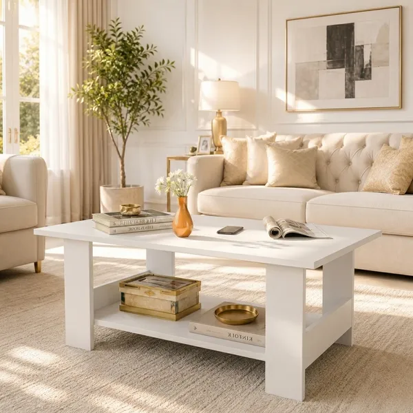 Spydercraft_Peony_Coffee_Table_|_Modern_White_Coffee_Table_with_Open_Storage_Shelf_for_Living_Room