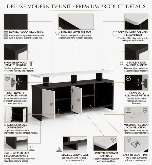 Spydercraft_Modern_Marble_Tv_Unit_With_Storage_Display_Shelf_Space_Saving_Entertainment_Console_In_Black_White_Finish