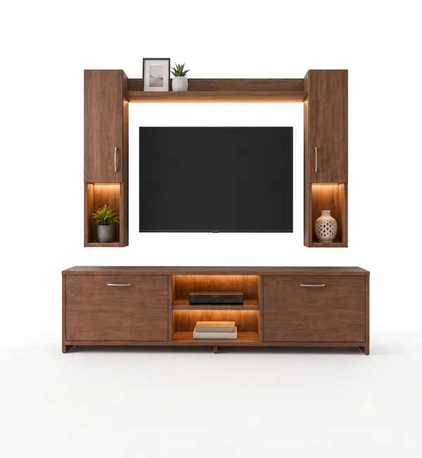 Spyder_Home_Decor_Craft_Matte_Finish_M5_Tv_Unit_With_Wall_Shelf_Wall_Mounted_With_Shelf_Modern_Leg_180Cm_Color_Nice_Lyon_Assembly_DIY_Do_It_Yourself