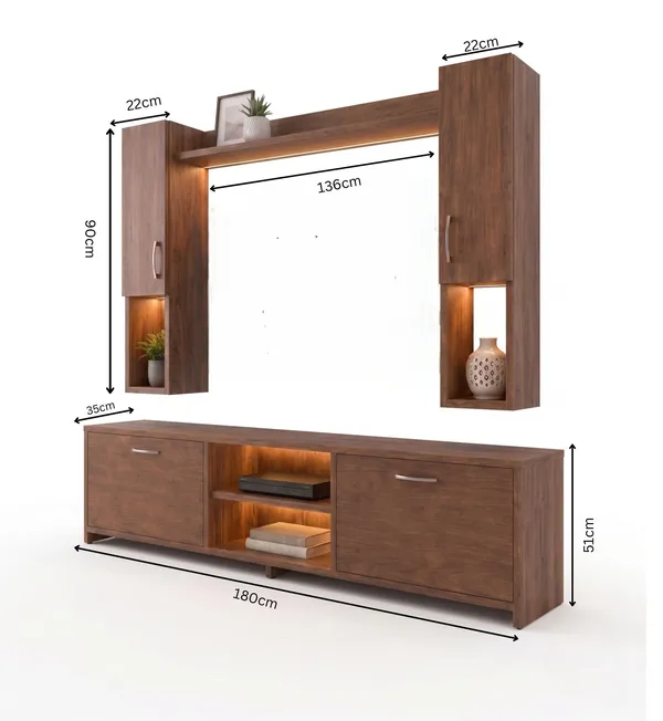 Spyder_Home_Decor_Craft_Matte_Finish_M5_Tv_Unit_With_Wall_Shelf_Wall_Mounted_With_Shelf_Modern_Leg_180Cm_Color_Nice_Lyon_Assembly_DIY_Do_It_Yourself
