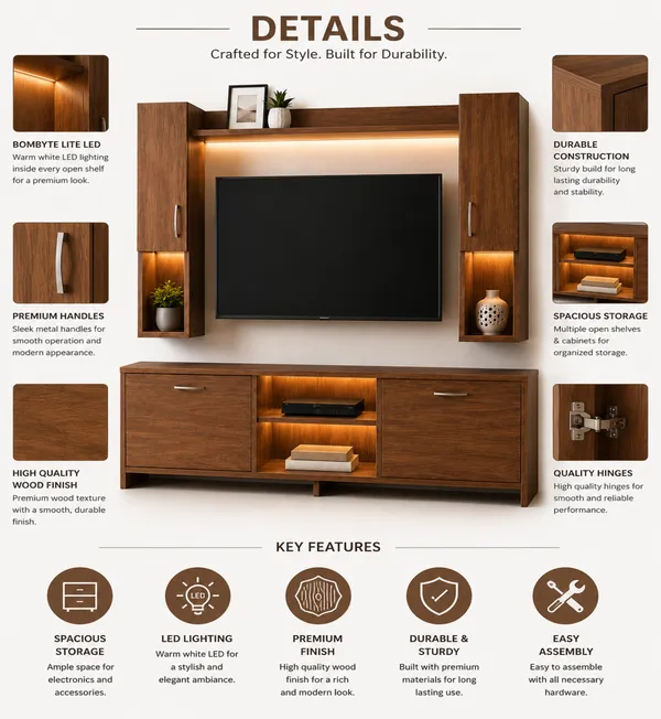 Spyder_Home_Decor_Craft_Matte_Finish_M5_Tv_Unit_With_Wall_Shelf_Wall_Mounted_With_Shelf_Modern_Leg_180Cm_Color_Nice_Lyon_Assembly_DIY_Do_It_Yourself