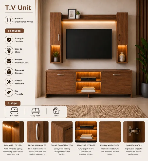 Spyder_Home_Decor_Craft_Matte_Finish_M5_Tv_Unit_With_Wall_Shelf_Wall_Mounted_With_Shelf_Modern_Leg_180Cm_Color_Nice_Lyon_Assembly_DIY_Do_It_Yourself