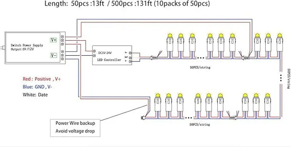 50_Bulb_Pixel_LED_100%_Coper_Original_Chain_Multicolor_String_Light_WS2811_RGB_LED_String_Lights_Waterproof_12mm