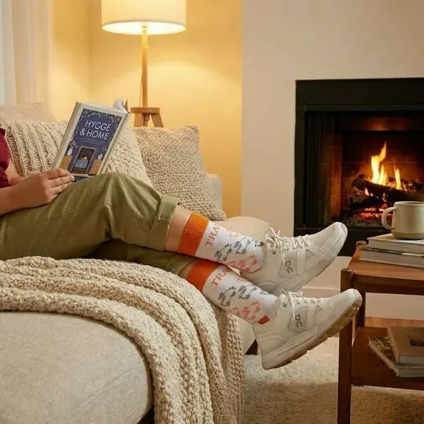 White_Cotton_Animal_Print_Crew_Length_Socks_With_Orange_Accents