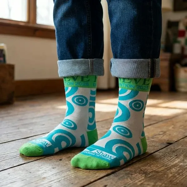 White_And_Teal_Green_Abstract_Print_Crew_Length_Socks