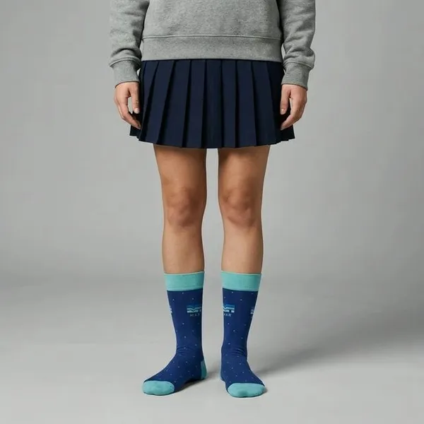 Navy_Blue_Printed_Crew_Length_Socks_With_Turquoise_Cuff