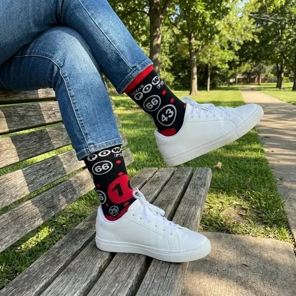 Black_Red_Route_66_Graphic_Print_Crew_Socks
