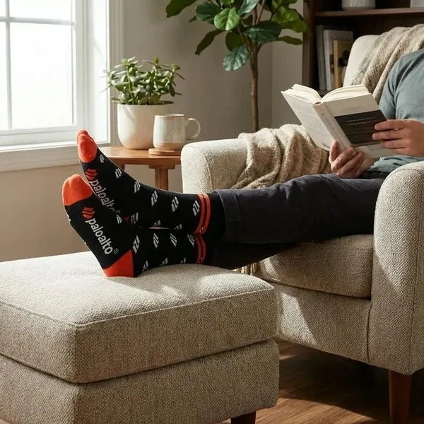 Black_And_Orange_Cotton_Crew_Length_Printed_Socks