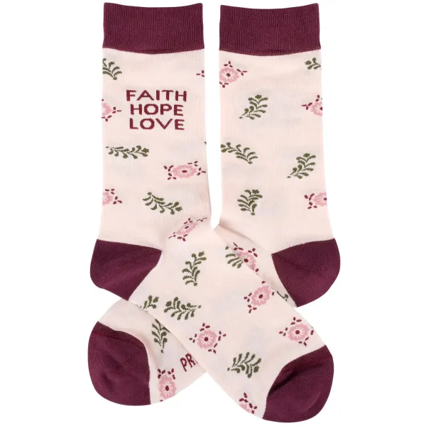 Cream_Floral_Print_Faith_Hope_Love_Crew_Length_Socks