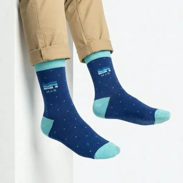 Navy_Blue_Printed_Crew_Length_Socks_With_Turquoise_Cuff