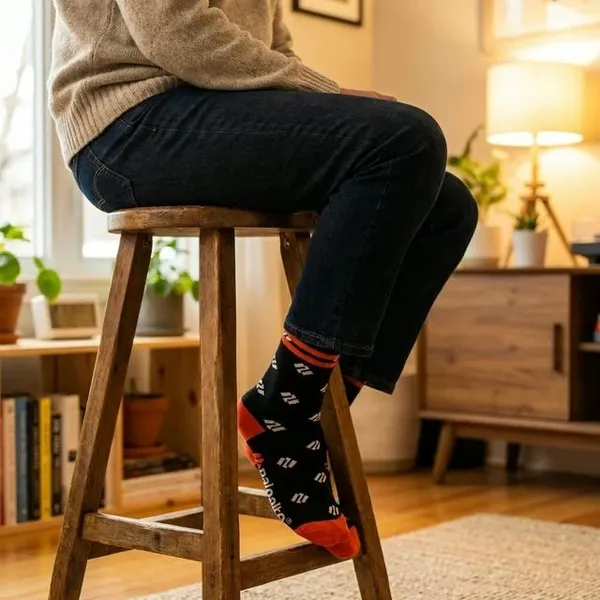 Black_And_Orange_Cotton_Crew_Length_Printed_Socks