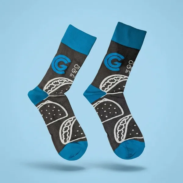 Grey_And_Blue_Burger_Print_Crew_Length_Socks