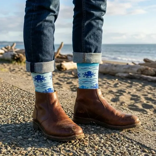 Blue_Octopus_Wave_Print_Crew_Socks