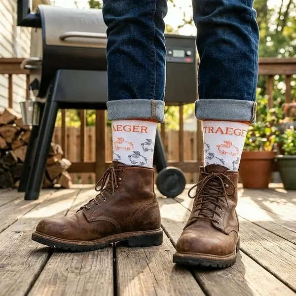 White_Cotton_Animal_Print_Crew_Length_Socks_With_Orange_Accents