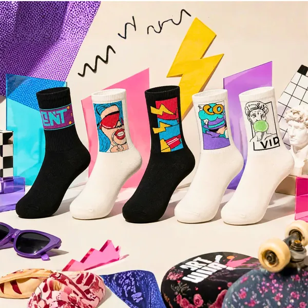 Pop_Culture_Crew_Aesthetic_Streetwear_Socks_-_Pack_of_4_|_Premium_Cotton_Crew_Socks