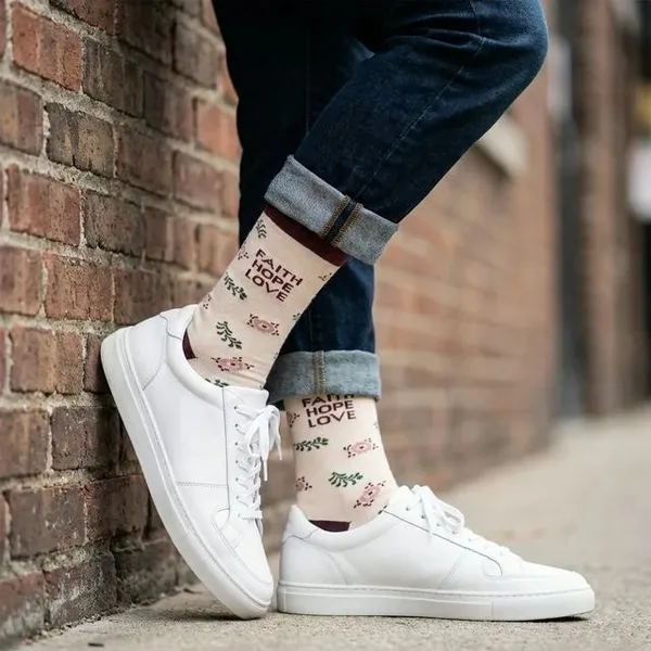 Cream_Floral_Print_Faith_Hope_Love_Crew_Length_Socks