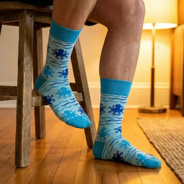 Blue_Octopus_Wave_Print_Crew_Socks