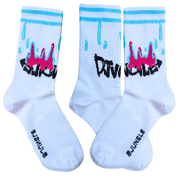 Jumplings_White/Pink_Flame_Socks