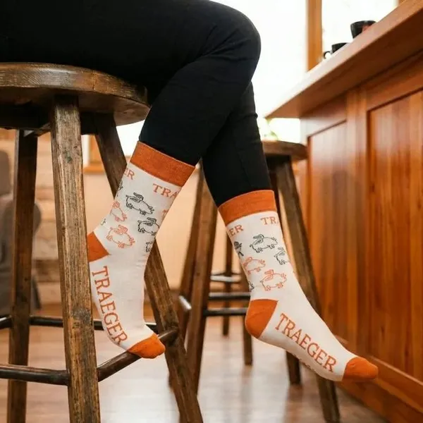 White_Cotton_Animal_Print_Crew_Length_Socks_With_Orange_Accents