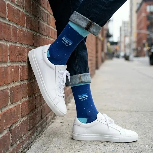 Navy_Blue_Printed_Crew_Length_Socks_With_Turquoise_Cuff