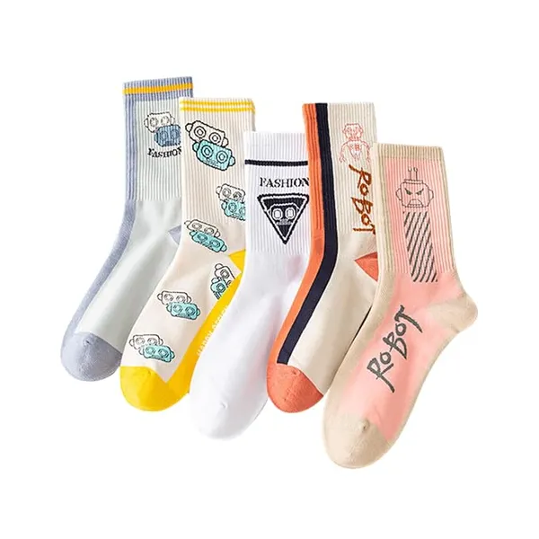 Cotton_Crew_Socks_With_Graphic_Prints-5_pairs